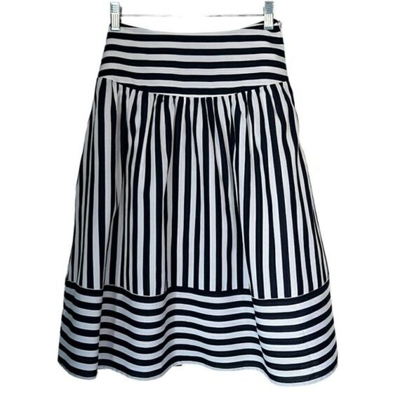 Anthropologie Maeve Striped High Seas High Waist Navy Blue White Skirt Sz XS - Picture 6 of 8